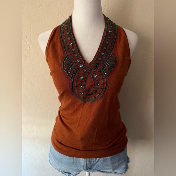 New York & Company Tops - Y2K  embellished halter top